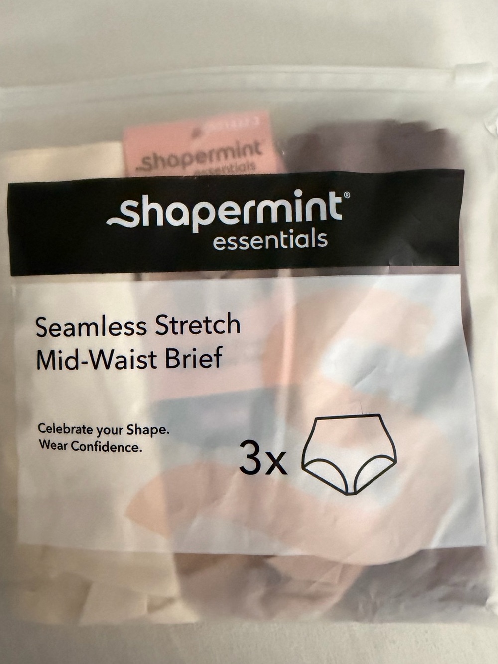 Shapermint Essentials Seamless Stretch Mid-Waist Briefs - Tan, cream and brown